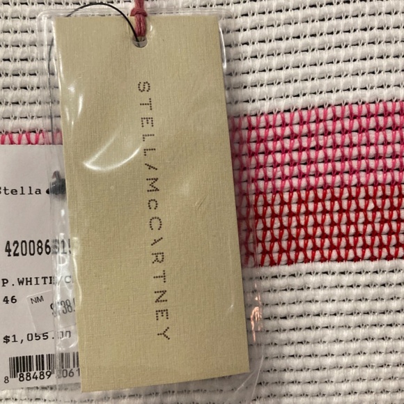 Stella McCartney NWT Red and White Knit Fringe Dress Size 46/M - Picture 6 of 7